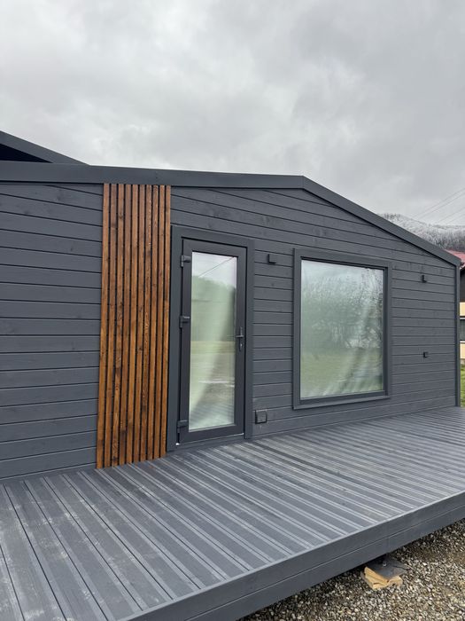 Модульний дерев’яний будинок 7×3 м у ПРЕМІУМ виконанні