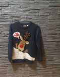 Sweterek Rudolf 3D + gra i świeci, sweter świąteczny z reniferem 140cm