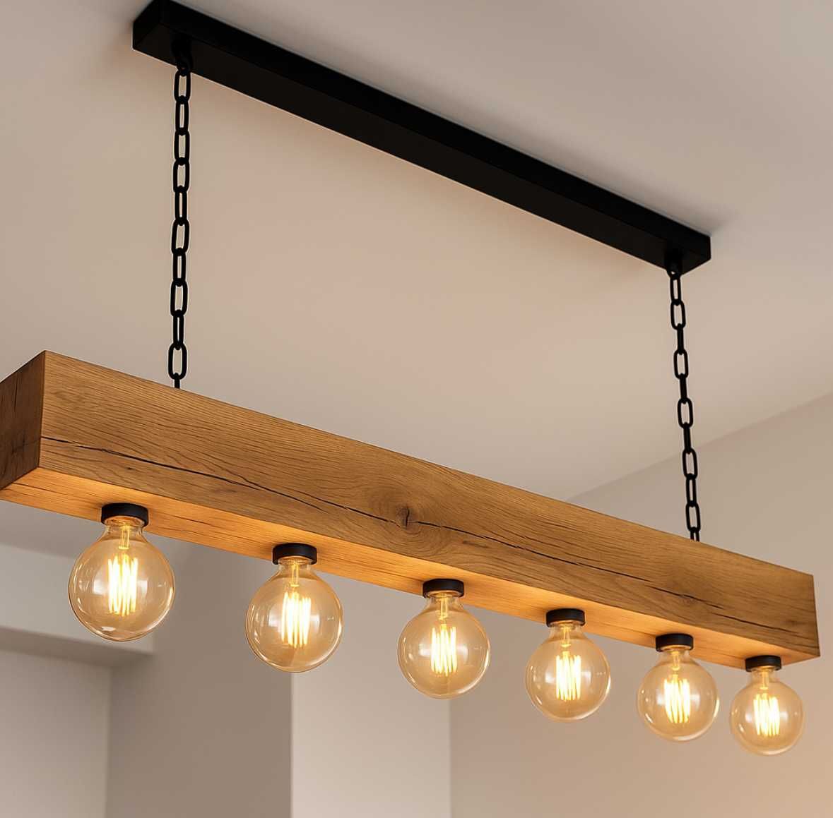 Lampa z drewna handmade •LED Smart sterowanie z aplikacji • Eco loft