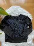 Sweter damski Tezenis M czarny z futerkiem jesień zima