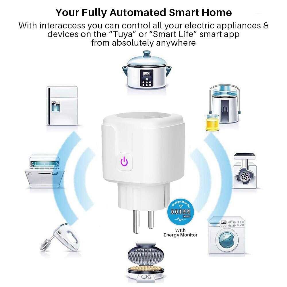 Tomada Inteligente 16A WiFi * Tuya * Medição Consumo Alexa Google Home