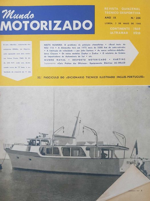 Revista Mundo Motorizado Nº206 (Ano:1966)