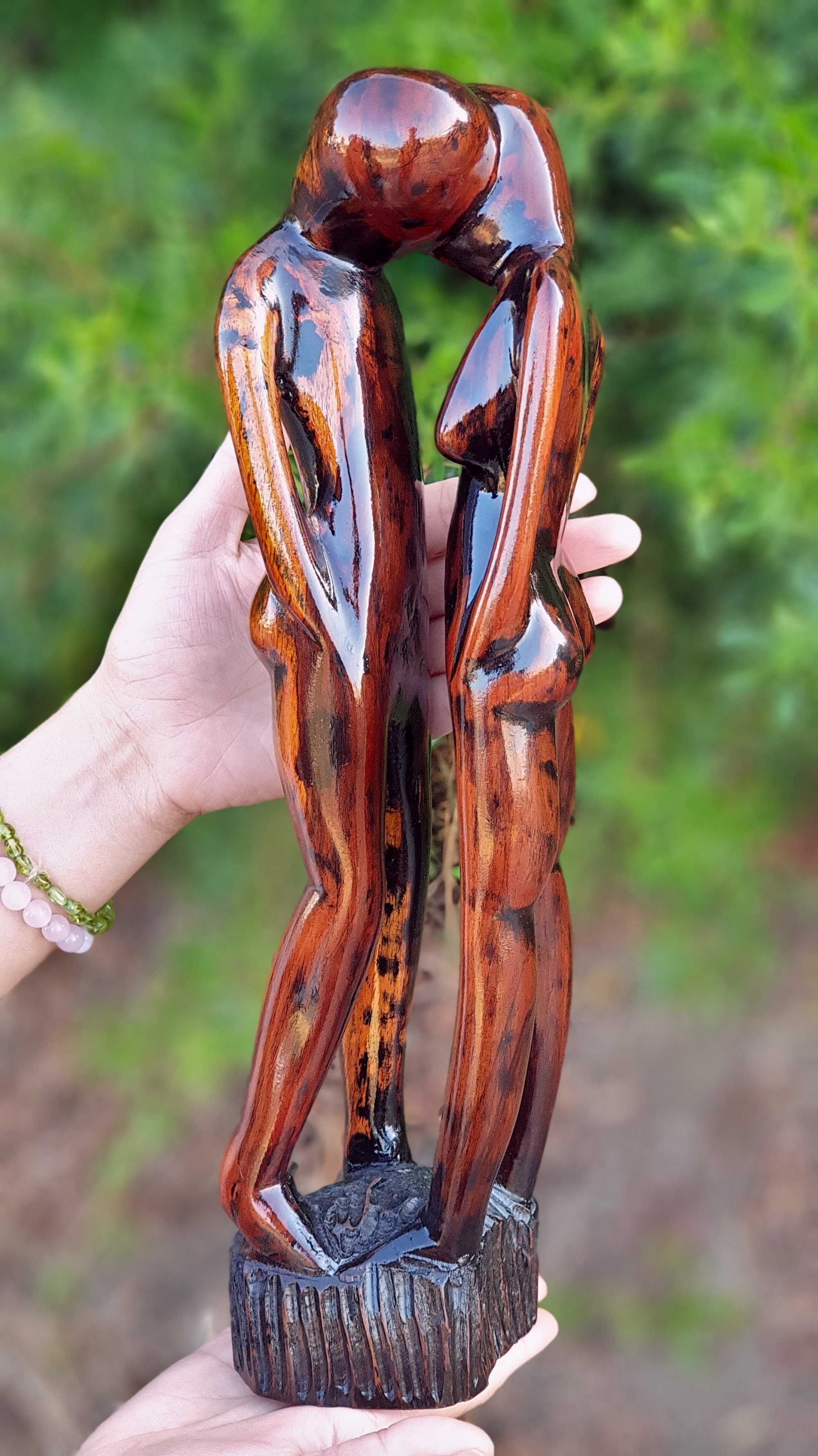 Escultura em madeira exotica artesanato africano da Tanzania (novo)