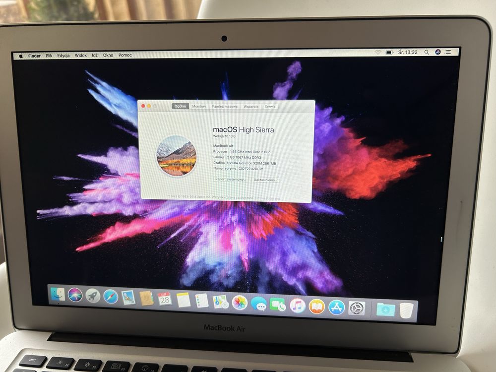 Apple MacBook Air A1369 1.86Ghz 2GB 128GB SSD Bat. 71 cykli