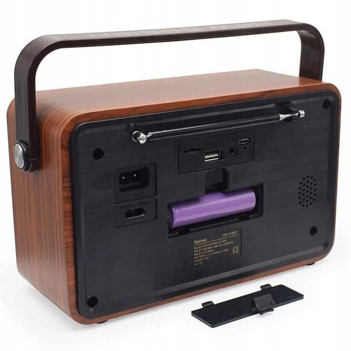Radio Przenośne RABA RETRO BLUETOOTH, FM, USB, SD, AUX z pilotem brąz