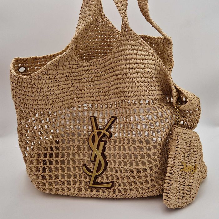 сумка шоппер Saint Laurent Panier Large Raffia Tote Bag