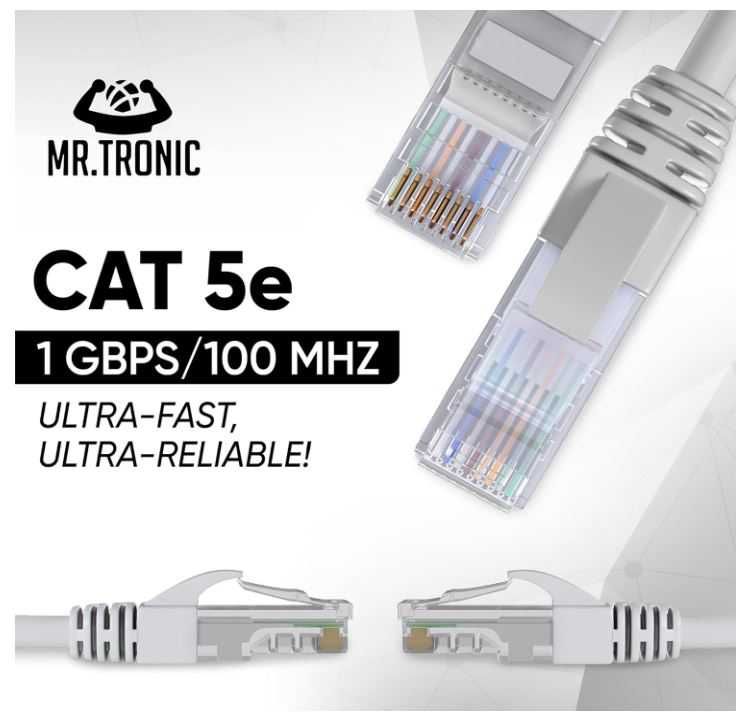 Kabel sieciowy Ethernet Cat5e RJ45 30m szary Mr. Tronic