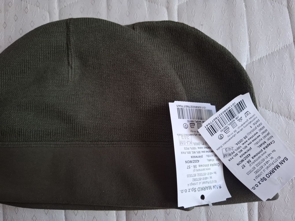 Czapka zimowa WP MON khaki nowa.