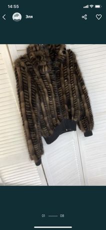 Шуба шубка куртка вязаня норка коричневая