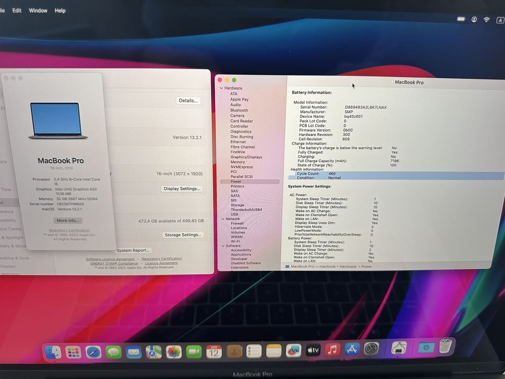 Macbook pro 16’ 2019 i9 32gb 512SSD