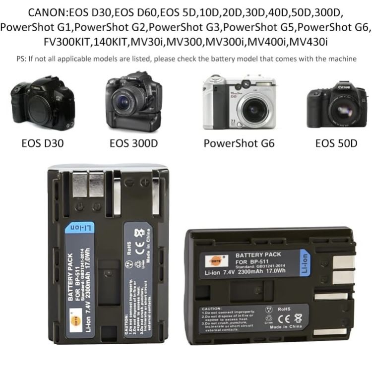 Bateria BP-511 Canon NOVA BP511a