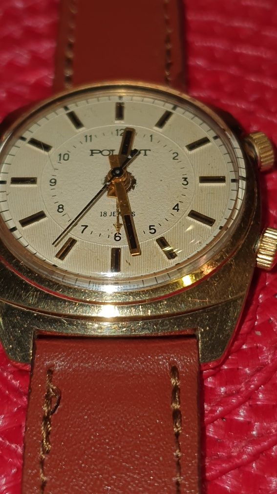 Pozłacany  zegarek  Poljot  z  budzikiem  Vintage   pamiątka CCCP