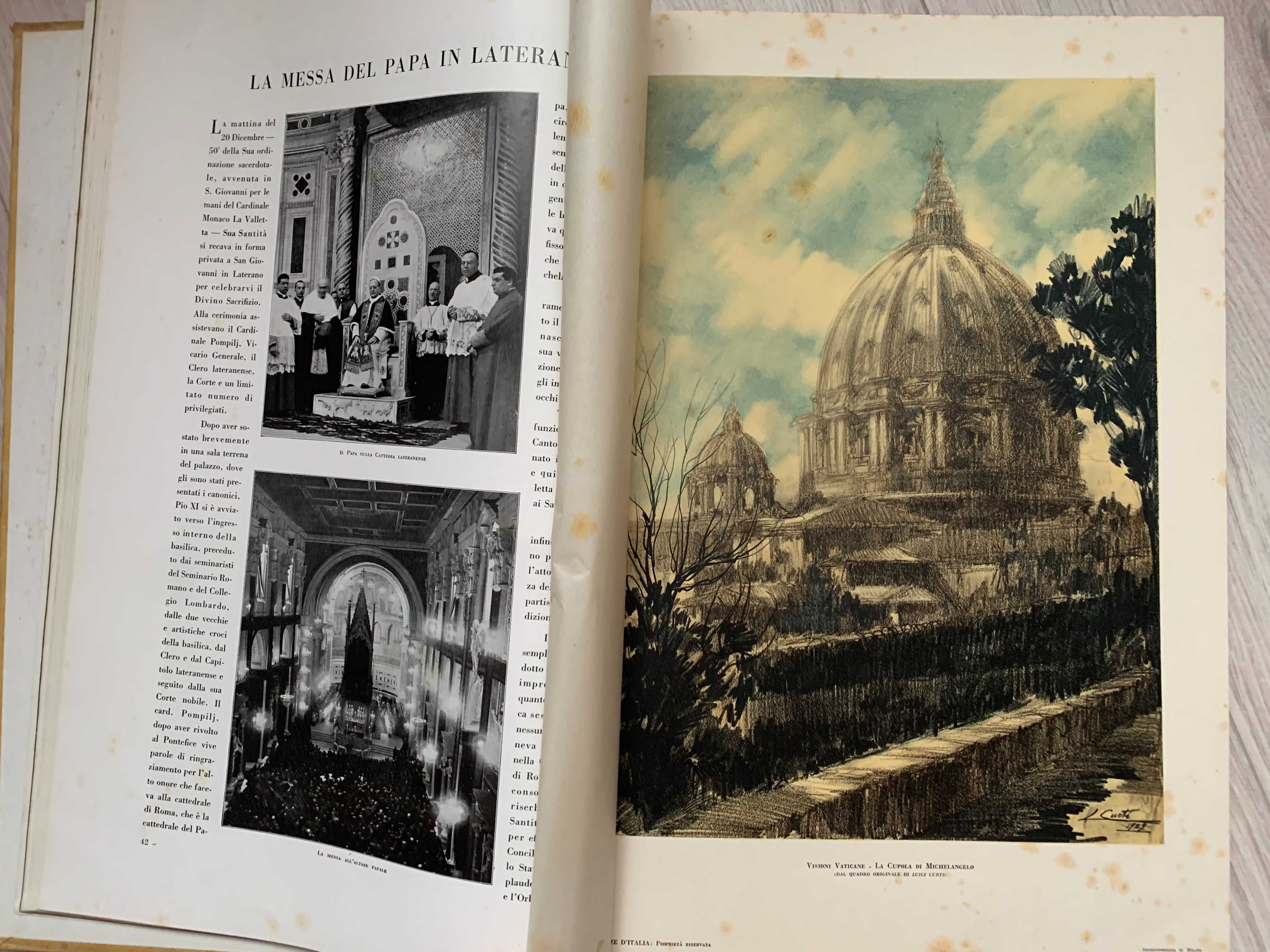 Книга"Кнасуні Італії-місто Ватикан"1930 видан. присв Папі Римському XI