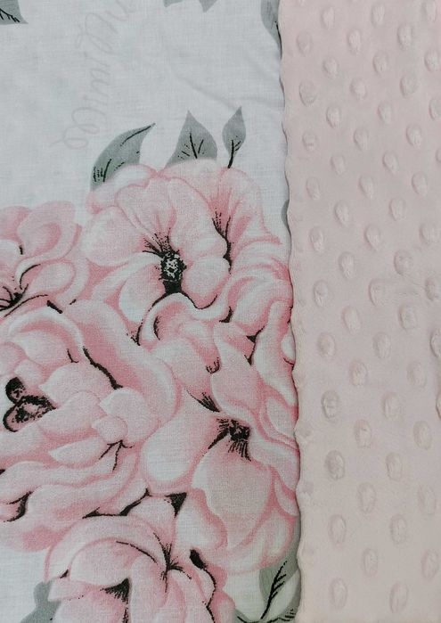 MimiNu, PEONIE , kocyk niemowlęcy, Minky róż 75x100 cm