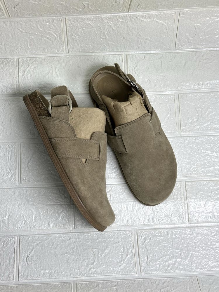Клоги ZARA сабо замша