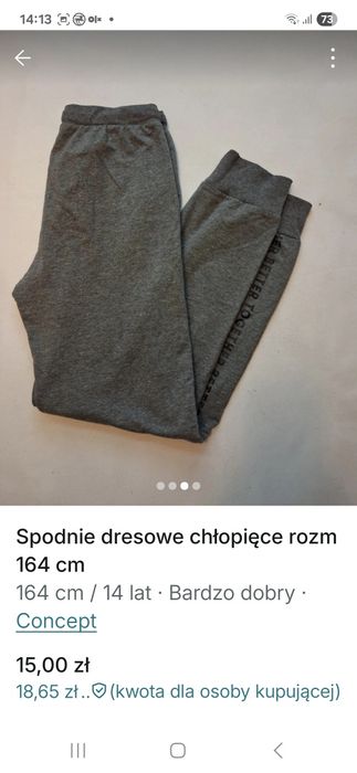 Spodnie dresowe 164/170 cm 2 pary