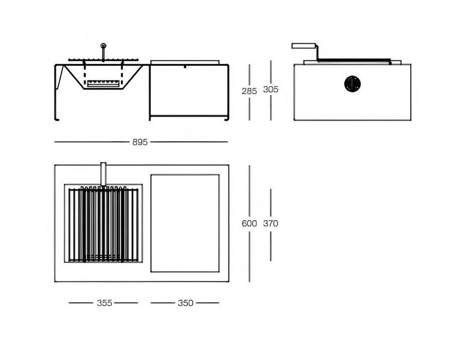 Braseiro/ Fire Pit Module s/ Grelhas Aço Corten