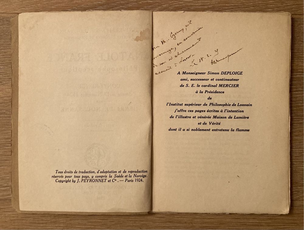 Книга Anatole France - Philosophe sceptique (Франция, 1924) философия