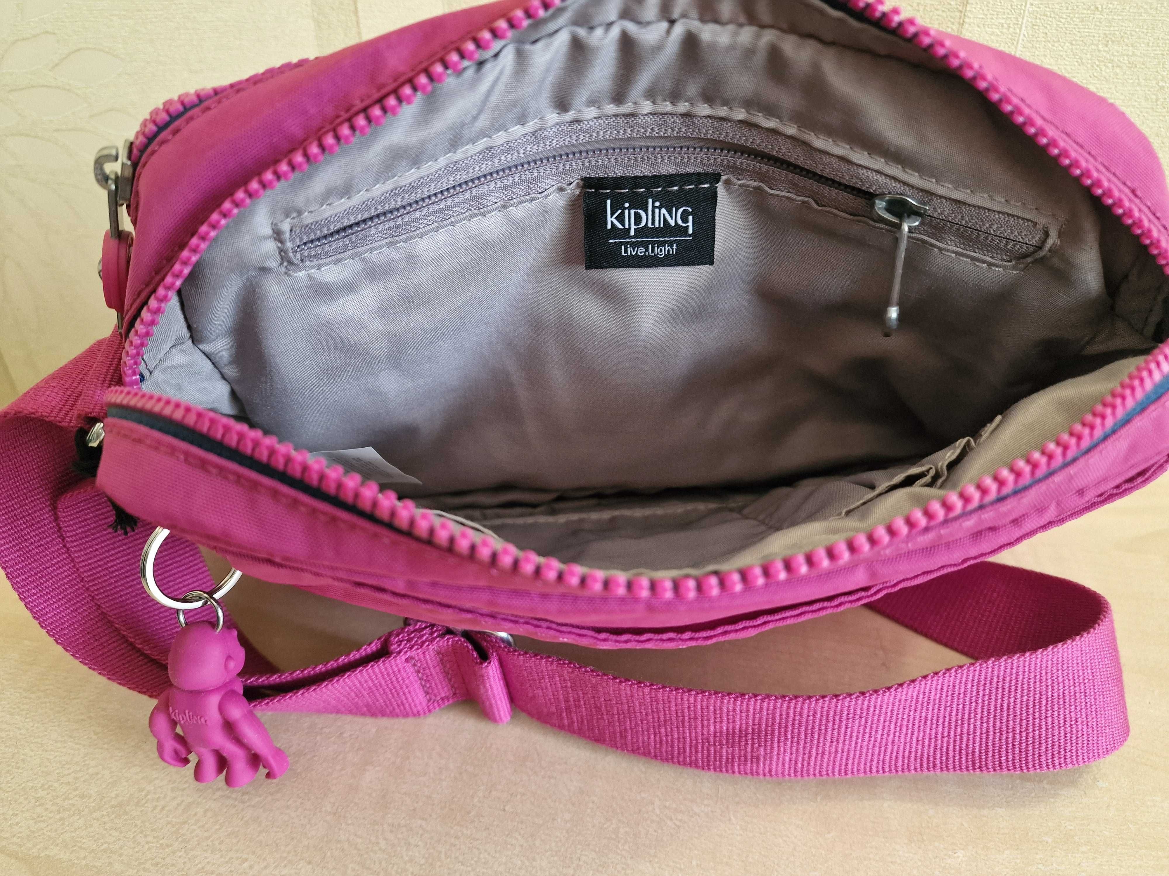 Нова сумка крос боді Kipling Abanu M In Pink Fuschia оригінал