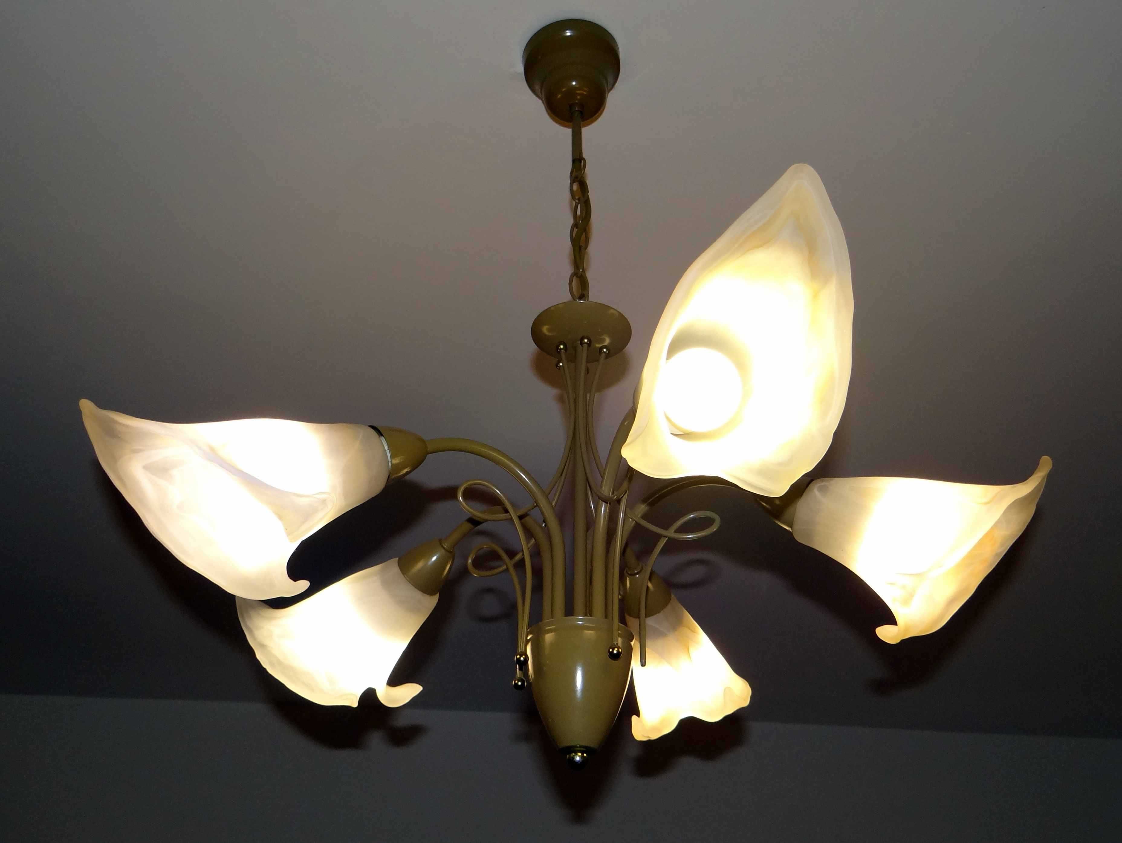 Lampa wisząca pokojowa, żyrandol z żarówkami LED