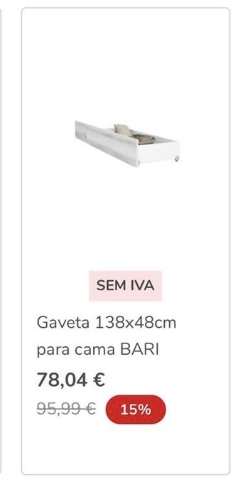 Cama casal (150 x 190cm) com gaveta e cabeceira