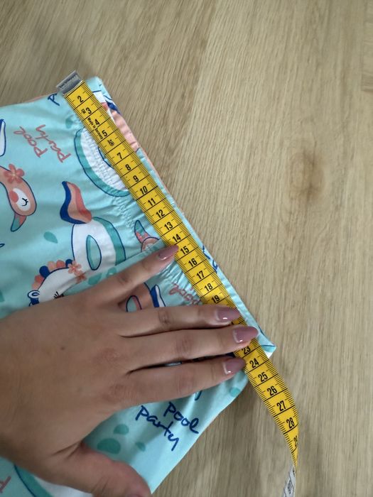 Legginsy 3/4 little kids 128 pomarańczowe turkusowe jednorożec