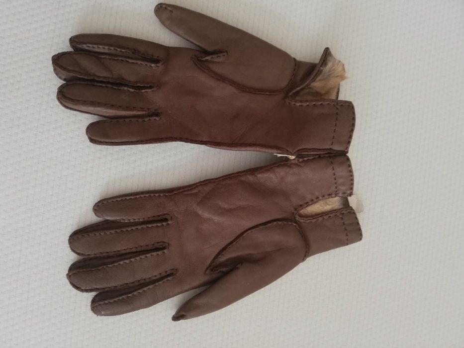 włoskie skórzane rękawiczki 8 GUANTERIA MADRILENA MADRID brąz 8 ciepłe