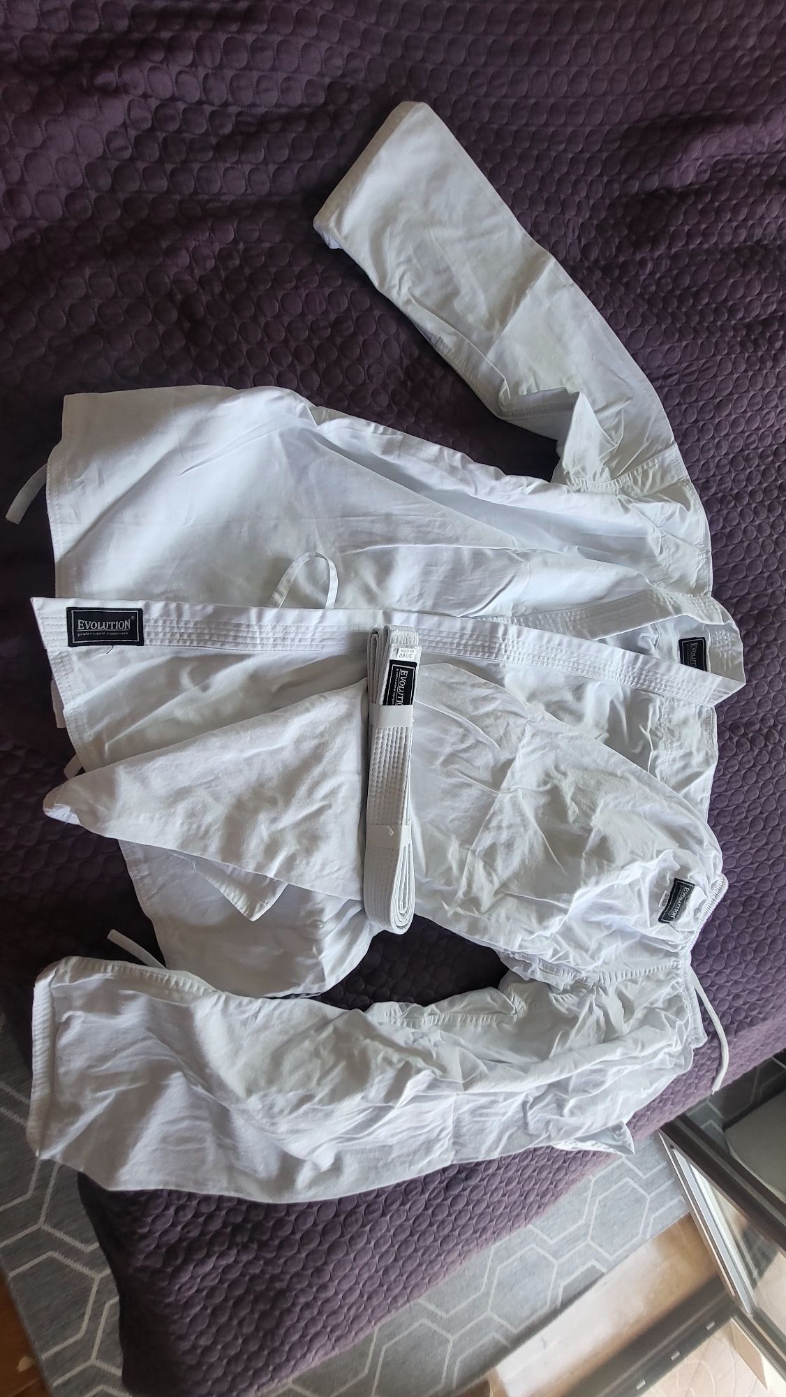 Kimono karate 120, 140, 160, biały, żółty, pomarańczowy pas