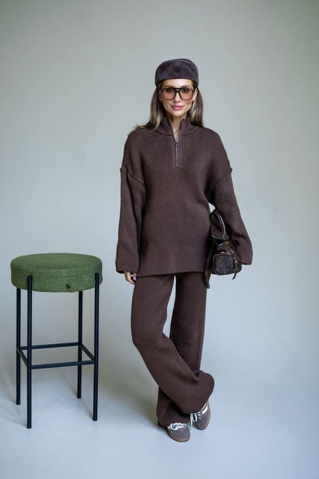 Зимовий в'язаний костюм жіночий Зимний женский вязаный костюм