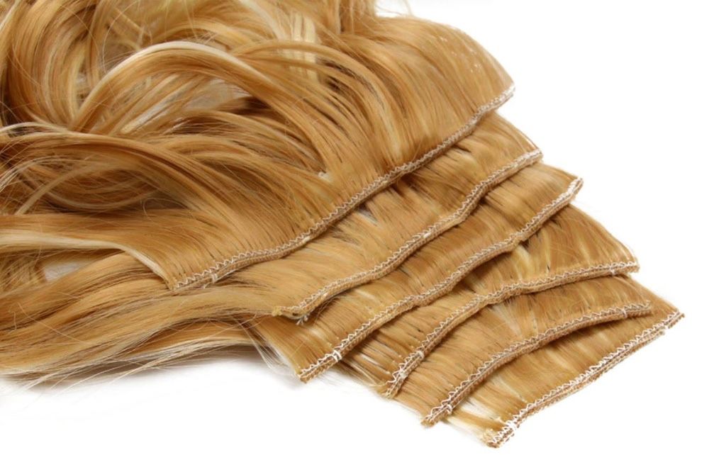 Extensoes Banda Tictac Liso Encaracolado Natural parece Cabelo Humano