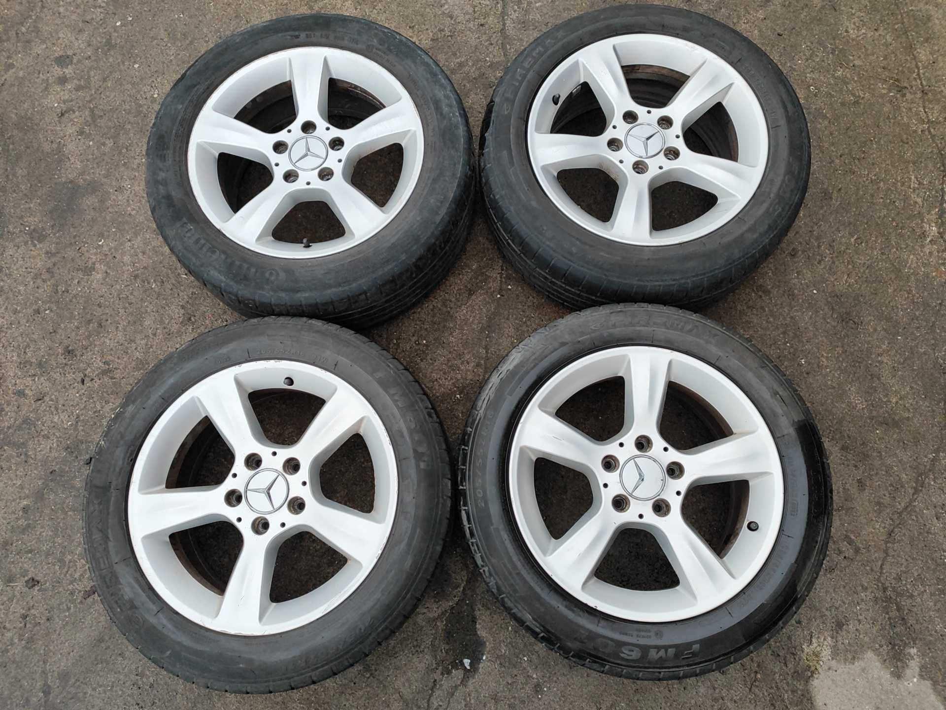 Alufelgi 5x112 Mercedes opony letnie 205/55/16 ET31 oryginalne +śruby