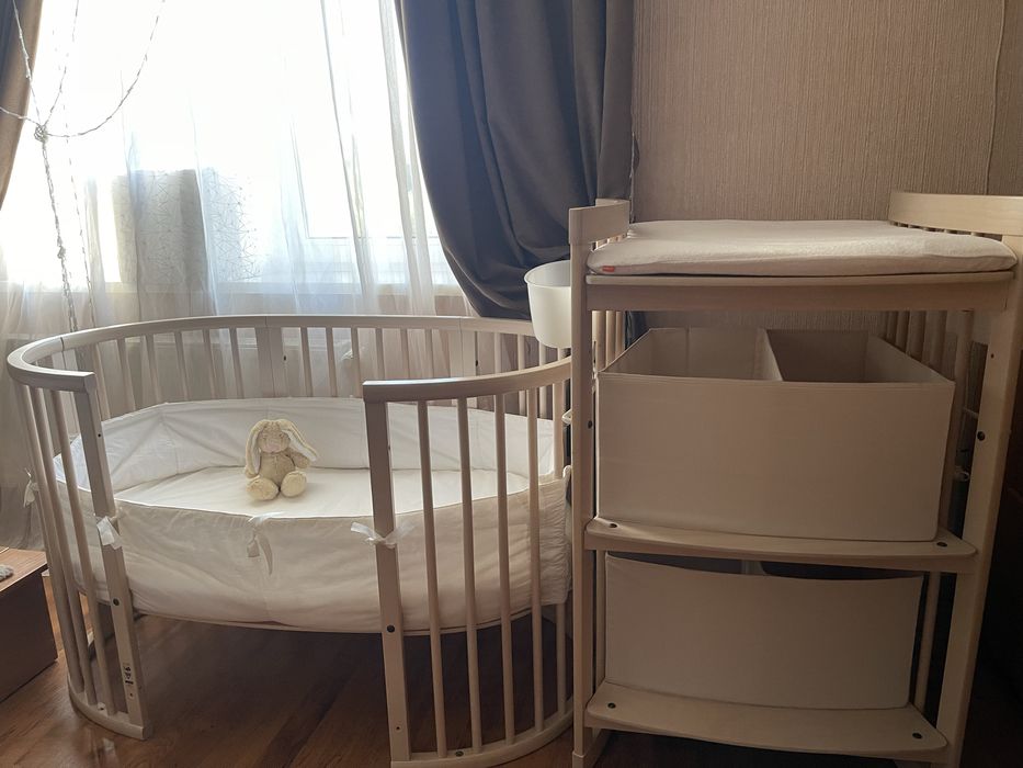 Кроватка та пеленальгий столік Stokke 3в1 Стан ідеальний