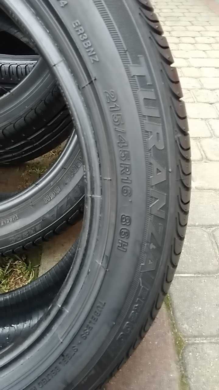 opony jak NOWE 4szt. 215/45/16 86 H Bridgestone Turanza ER-300