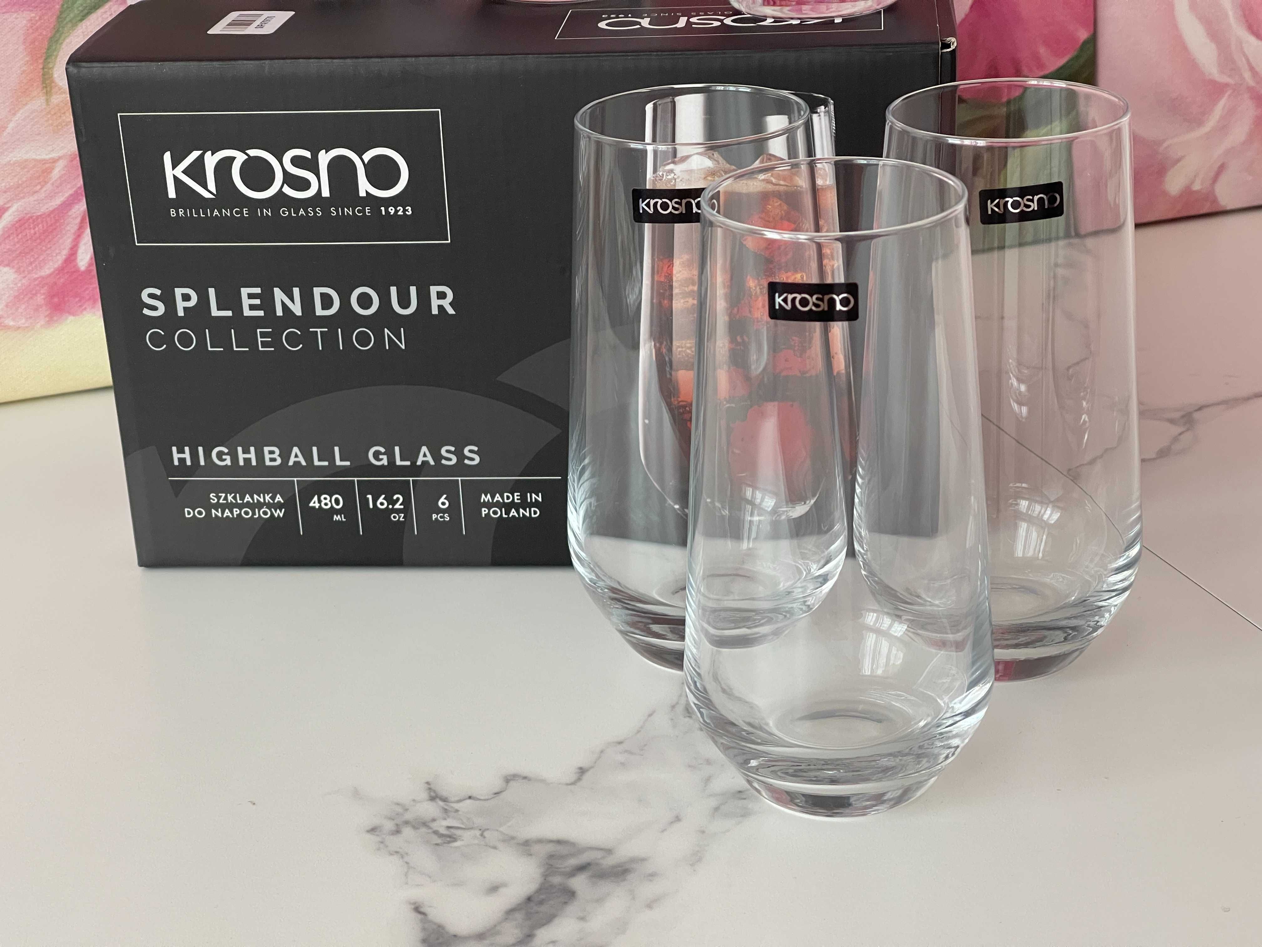 Набір високих склянок Krosno Splendour 480 мл 6шт (новий)
