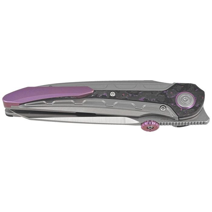 Nóż składany Bestech Prydwen Grey Titanium/Purple Haze Fat Carbon, Sto