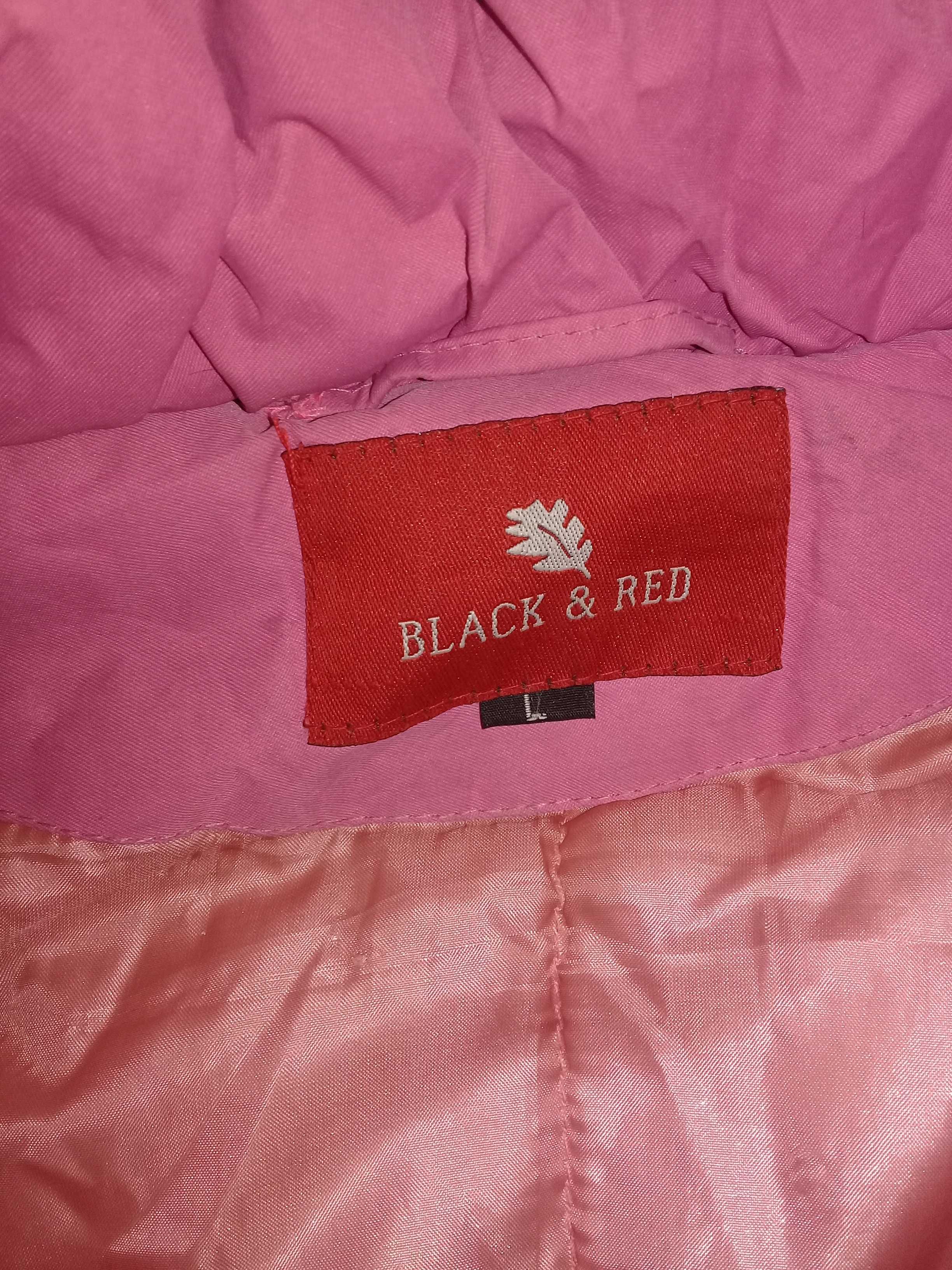 Пуховик женский, розовый, с капюшоном. "Red&Black". Для Крушавеля.