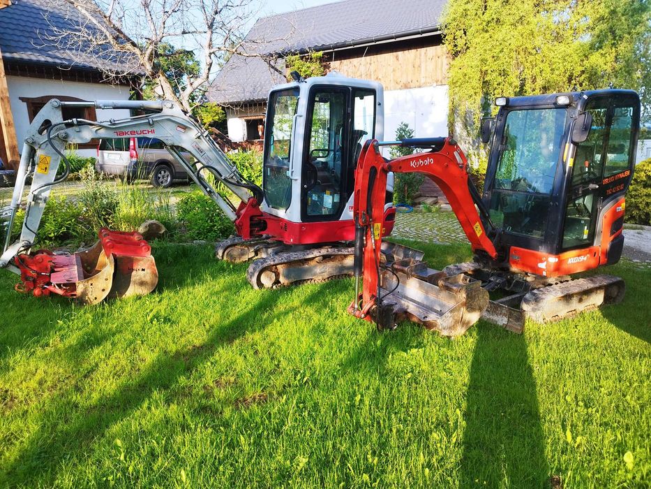 Wynajem minikoparki, minikoparka, wozidło, wiertnica, młot,  dowóz