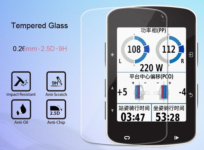 Pelicula de Vidro/Vinil/Capas/ Garmin Edge 530/830/520/820/1000/1030