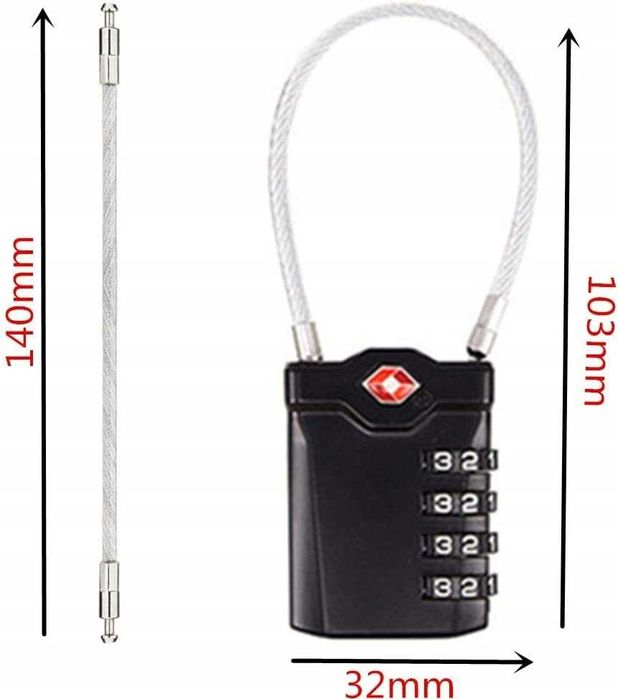 Kłódka do walizki bagażu blokada TSA 3tarczowy zamek szyfrowy K3 2 szt