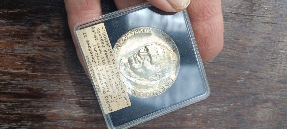Moneta  srebro 925 numizmat z papieżem Janem Pawłem srebro 925