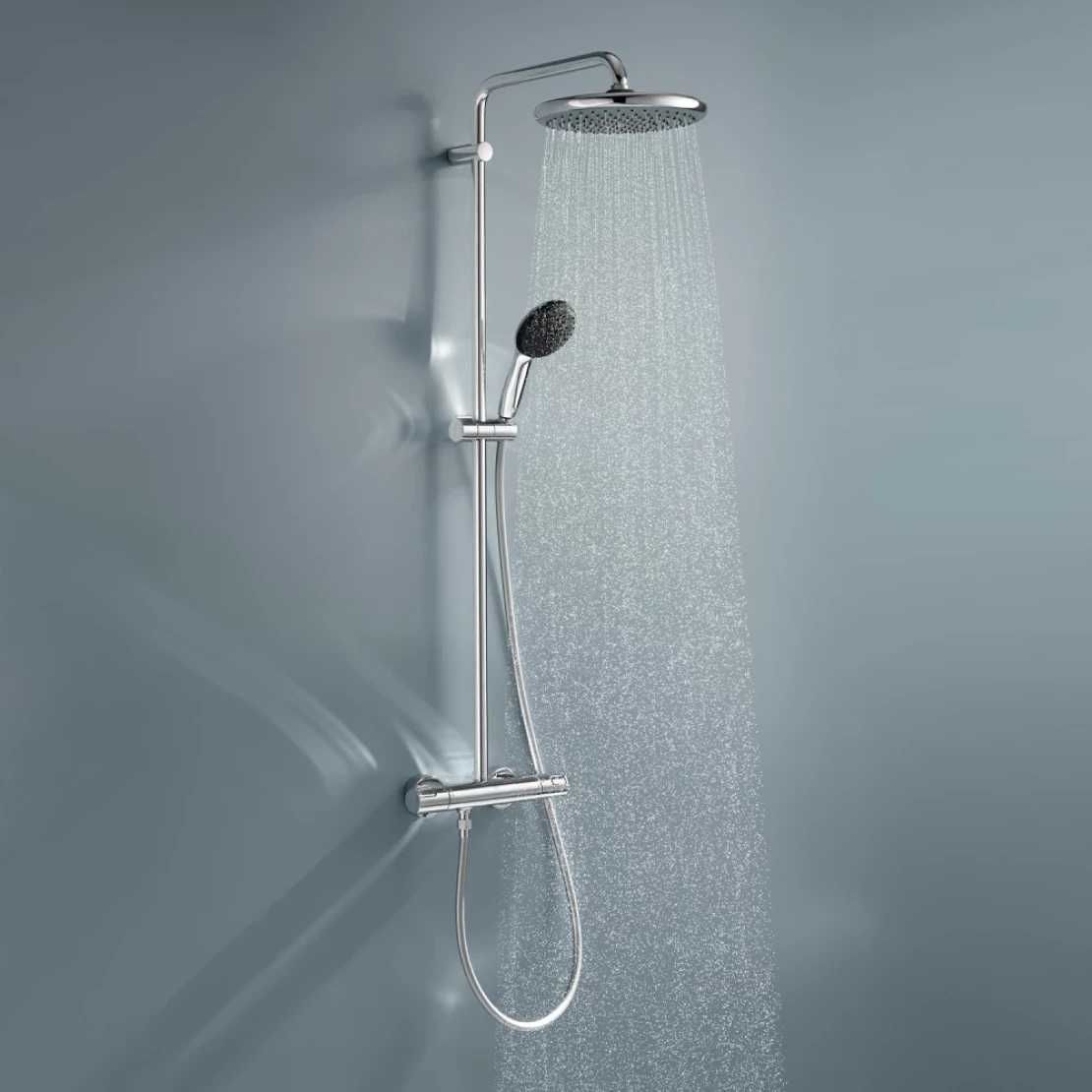 Душова система з термостатом Grohe Vitalio 250 Cube хром 26677001