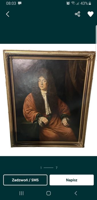 XIX w Portret Burmistrza Gdańska Olej na Płótnie Cudo !!! Okazja !!!