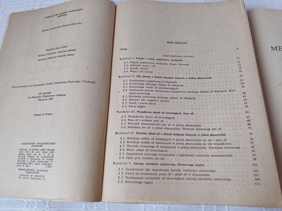 Mechanika ogólna J. Leyko, tom I Statyka i kinematyka, tom II Dynamika