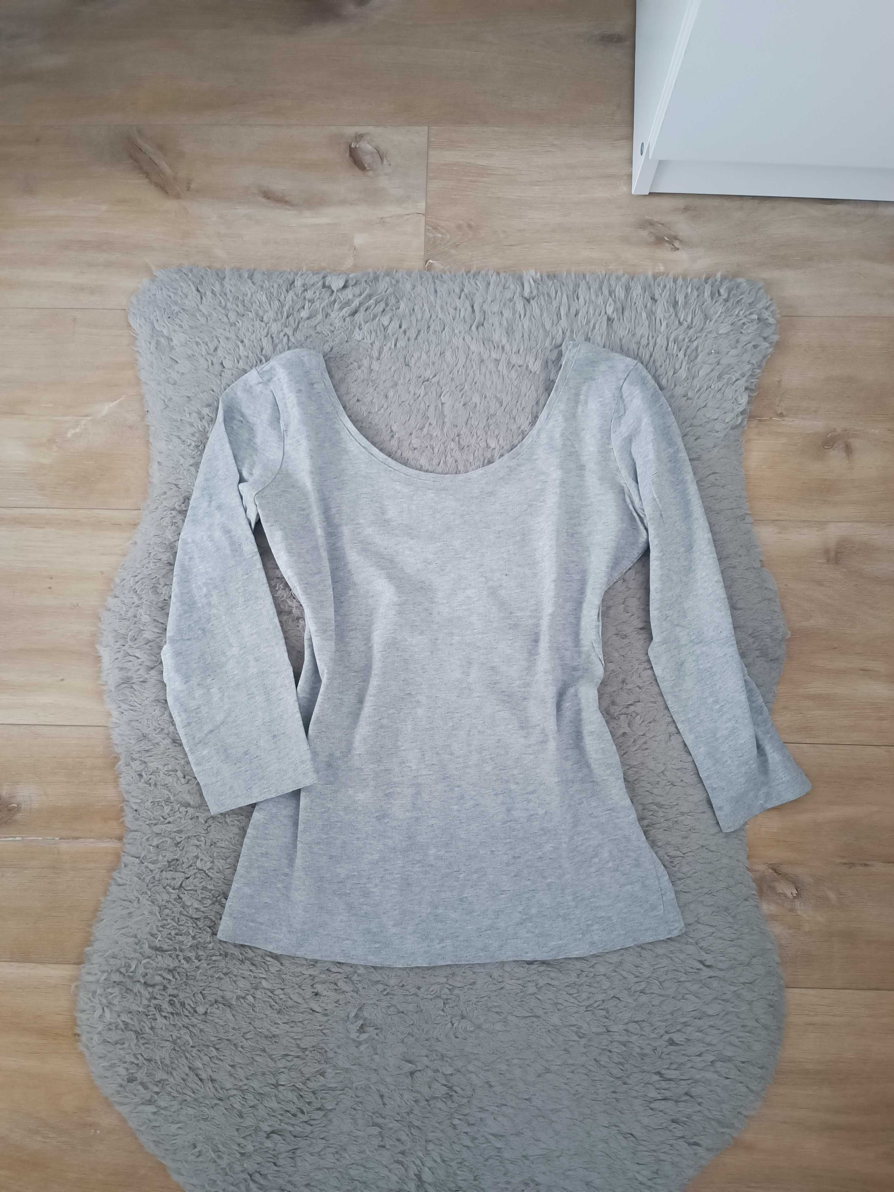 Longsleeve Basic bluzka damska z rękawem 3/4 r XS/S szara
