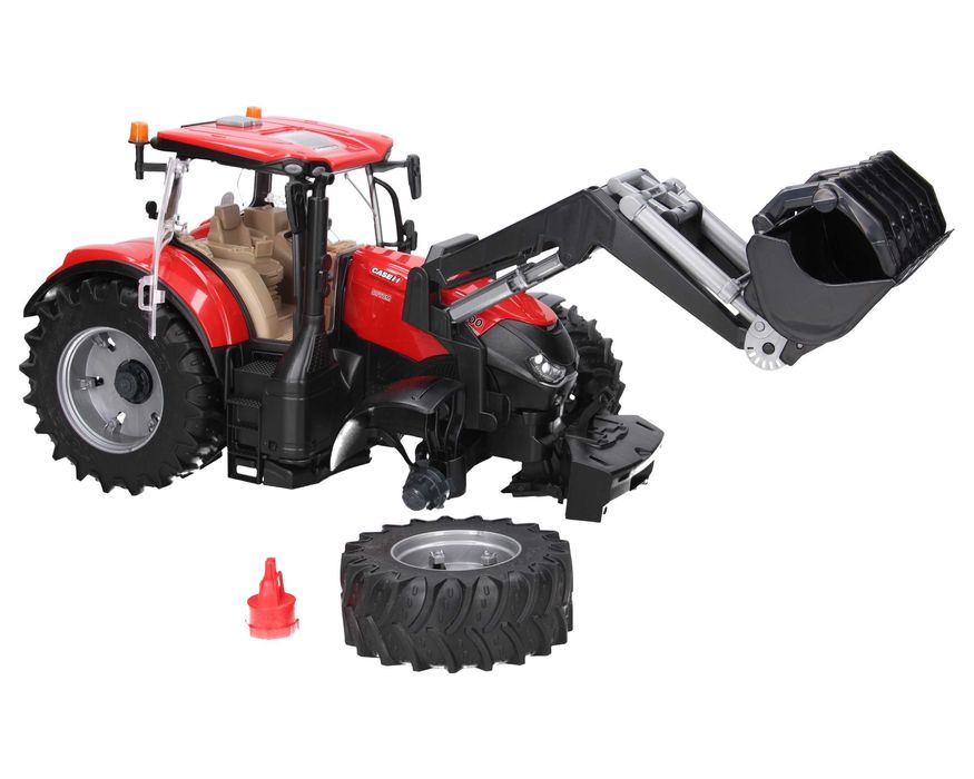 Bruder 03198 Traktor CASE OPTUM z przyczepą do wywozu balotów