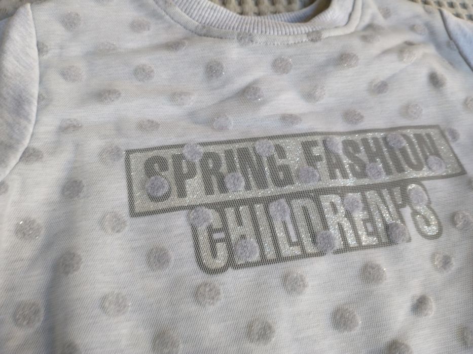 Bluza dziewczęca , szary melanż ,sciagacze Breeze Girls 140 cm