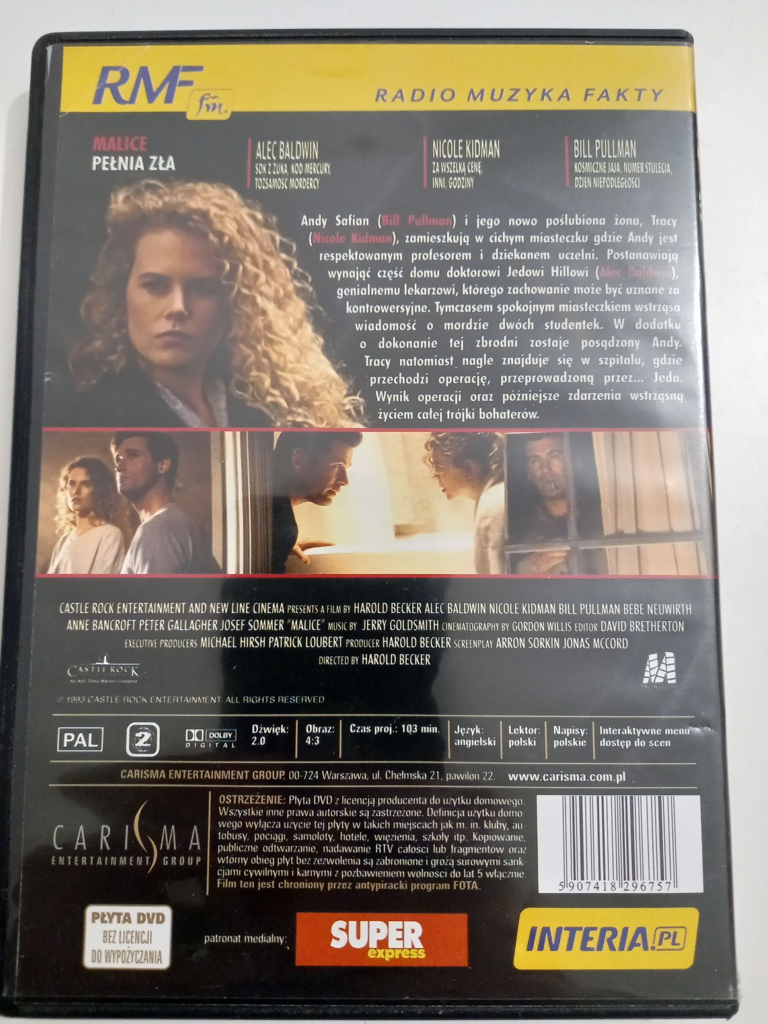 Film Malice DVD Video