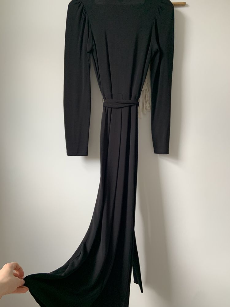 Sukienka czarna maxi długa Massimo Dutti rozmiar XS