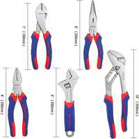 Zestaw Narzędzie WORKPRO Kombinerki, Szczypce, Klucz Nastawny, Cęgi...