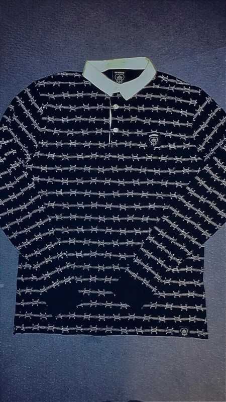 bad monday bluza polo sweter z kołnierzykiem wzór w drut kolczasty